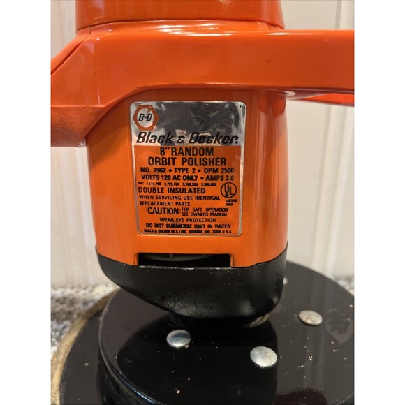 Black And Decker Corded 8" Random Orbit Polisher No. 7962 Type 2 Tested Works - Picture 4 of 11